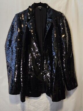 Express Black Sequin Blazer Jacket